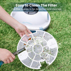 Y10 Cordless Robotic Pool Cleaner, Automatic Pool Vacuum - 90 Mins Runtime, Powerful Suction, Self-Parking, Lightweight for Above/Inground Pools Up to 65ft/1100 Sq.Ft (White)
