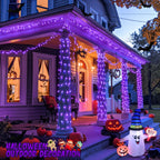 JMEXSUSS 600 LED Purple Halloween Lights Outdoor, 8 Modes Purple String Lights Indoor, 168ft Purple LED Christmas Lights Plug in for Bedroom Fireplace Party Halloween Christmas Tree Decorations
