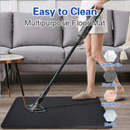 Office Rolling Chair Mat for Hardwood and Tile Floor, Black, Anti-Slip, Non-Curve, Chair Mat Best for Under The Computer Desk, 47 x 35 Rectangular Non-Toxic Plastic Protector, Not for Carpet
