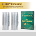 FOCUSLINE 100 Pack Silver Glitter Plastic Cups 9 oz Clear Plastic Cups Tumblers, Fancy Disposable Hard Plastic Cups with Silver Glitter for Wedding Cups Elegant Party Cups