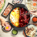 Electric Hot Pot with Divider Hotpot Pot Electric Cooker Shabu Shabu Pot 110V Non-Stick 6L BPA FREE Fondue Chinese Hot Pot