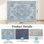 Office Chair Mat for Hardwood Floor & Tile Floor,36"X 48" Heavy Duty Desk Chair Mat for Hard Floors, Under Desk Rug for Rolling Computer Chair,Anti Slip,Low Pile Carpet Floor Protector-Blue