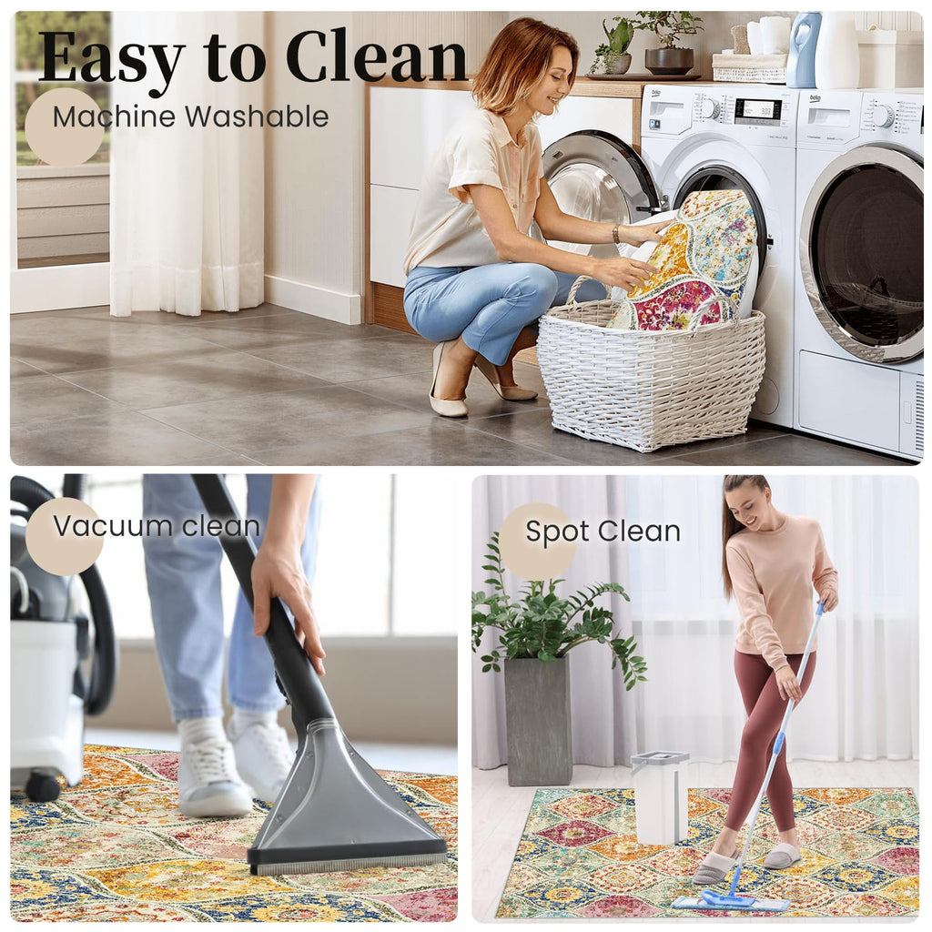 Office Chair Mat for Hardwood Floor & Tile Floor,36"X 48" Heavy Duty Desk Chair Mat for Hard Floors, Under Desk Rug for Rolling Computer Chair,Anti Slip,Low Pile Carpet Floor Protector-Multi