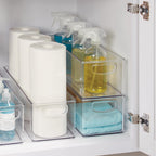 iDesign Plastic Stackable Pantry Bin with Handles, Clear