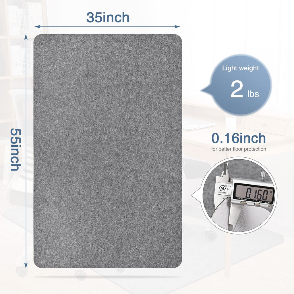 Placoot Office Chair Mat for Hardwood Floor, 55"x35" Computer Chair Mat, Desk Chair Mat, Large Anti-Slip Floor Mat Hard Floor Chair Mat