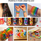 5 Boxes Bracelet Making Kit Pony Beads, 96 Colors 6x9mm 3500Pcs Kandi Rave Beads for Bracelets Friendship Plastic Bead with 800Pcs Letter Bead Arts and Crafts for Kids Adults Keychain Jewelry Making