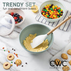 COOK WITH COLOR Nesting Mixing Bowls - 12 Piece Plastic Bowl Set with Lids, Microwave Safe (Green)