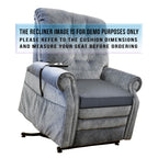 COMFORTANZA Medium-Soft 20x20x3 Memory Foam Recliner Chair Seat Cushion for Long Sitting - Armchair Pad with Washable Velvety Cover with Waterproof Layer & Non-Slip Base for Seniors & Elderly - Gray