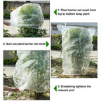 4Pcs Insect Bird Barrier Mesh, 7.9 x 5.9 FT Garden Netting Barrier, Bird Netting, Netting for Plant with Drawstring, Tomato Protective Cover