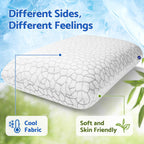 CushZone Memory Foam Pillows for Sleeping, Cooling Pillow with Removable and Machine Washable Cover, Bed Pillow for Side, Back and Stomach Sleepers, King Size (1 Pack)