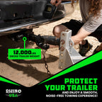 Rhino USA 2” Trailer Hitch Pin – Patented Locking Receiver Pin for Class III/IV Hitches – Weatherproof, Anti-Theft, Debris-Protected – Tow Truck Ready – Black 1PK