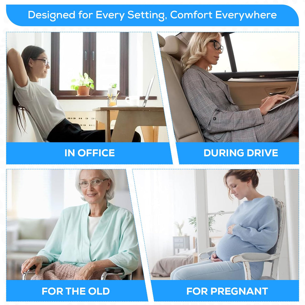 THANREIMI Memory Foam Outfany Ergoseat Cushion – Welnax Orthosoothe Seat Cushion, Libiyi, Hilipert Ergoseat – Coccyx Pain Relief Pillow for Car, Butt Cushion for Sitting, Comfort for Sedentary People