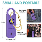 Rechargeable Personal Safety Alarm for Women, 135 dB Loud Self Defense Keychain Siren with LED Strobe Light, Personal Emergency Security Safe Devices Key Chain Alarms for Women Kids Elderly (Violet)