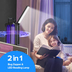 Bug Zapper Outdoor Indoor, Solar Mosquito Zapper with Reading Lamp, Cordless & Rechargeable Electric Insect Fly Zapper with 4200V High Powered UV Light, 2 in 1 Mosquito Killer for Home Backyard Patio
