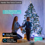 Brizled RGB Christmas Lights, 164ft 498 LED Smart String Lights App Controlled, Dimmable Color Changing Christmas Lights, Xmas Tree Lights Work with Alexa & Google Home