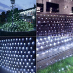 iBaycon Solar Christmas Net Lights, 5ft × 5ft Net Mesh Lights with 8 Modes and Timer,Waterproof Solar Bush Lights for Xmas Trees, Party, Garden, Wedding, Outdoor Decorations (White)