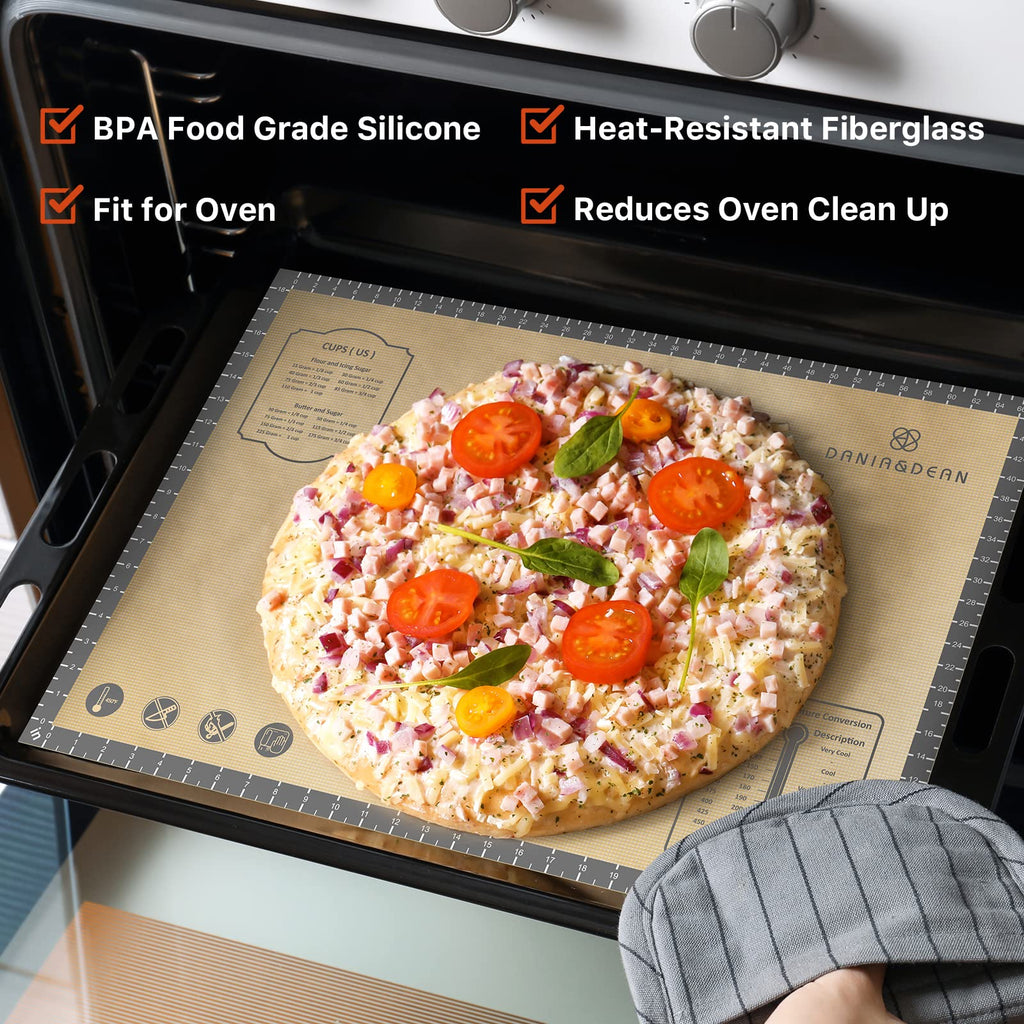 Baking Mat, 28" x 20" Large Silicone Non-slip Baking Pastry Mat with Measurement, Non Stick Silicone Mats for Kitchen Counter, Fondant Mat, Counter Mat, Dough Rolling Mat, Oven Liner, Pie Crust Mat