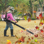 Gas Leaf Blower, 52CC 550CFM 3HP 2 Stroke Gas Blower, 18Lbs Ultra Light Pink Backpack Leaf Blower for Elderly and Women, Leaf Blower Gas, Gas Blowers for Lawn Care, Garden