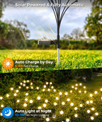 Cnuoky 6 Pack Solar Garden Lights 48 LED, Solar Lights Outdoor Waterproof IP65, Decorative Garden Lights Solar Powered for Yard Patio Pathway Decor, Outside Fairy Firefly Lights Garden Gifts