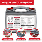 Swiss Safe 2-in-1 First Aid Kit for Car, Travel & Home, Businesses - Bonus Mini Kit for Medical Emergency Aid, Survival, Camping - FSA & HSA Eligible - 348 Pcs, Large Hardcase FAK