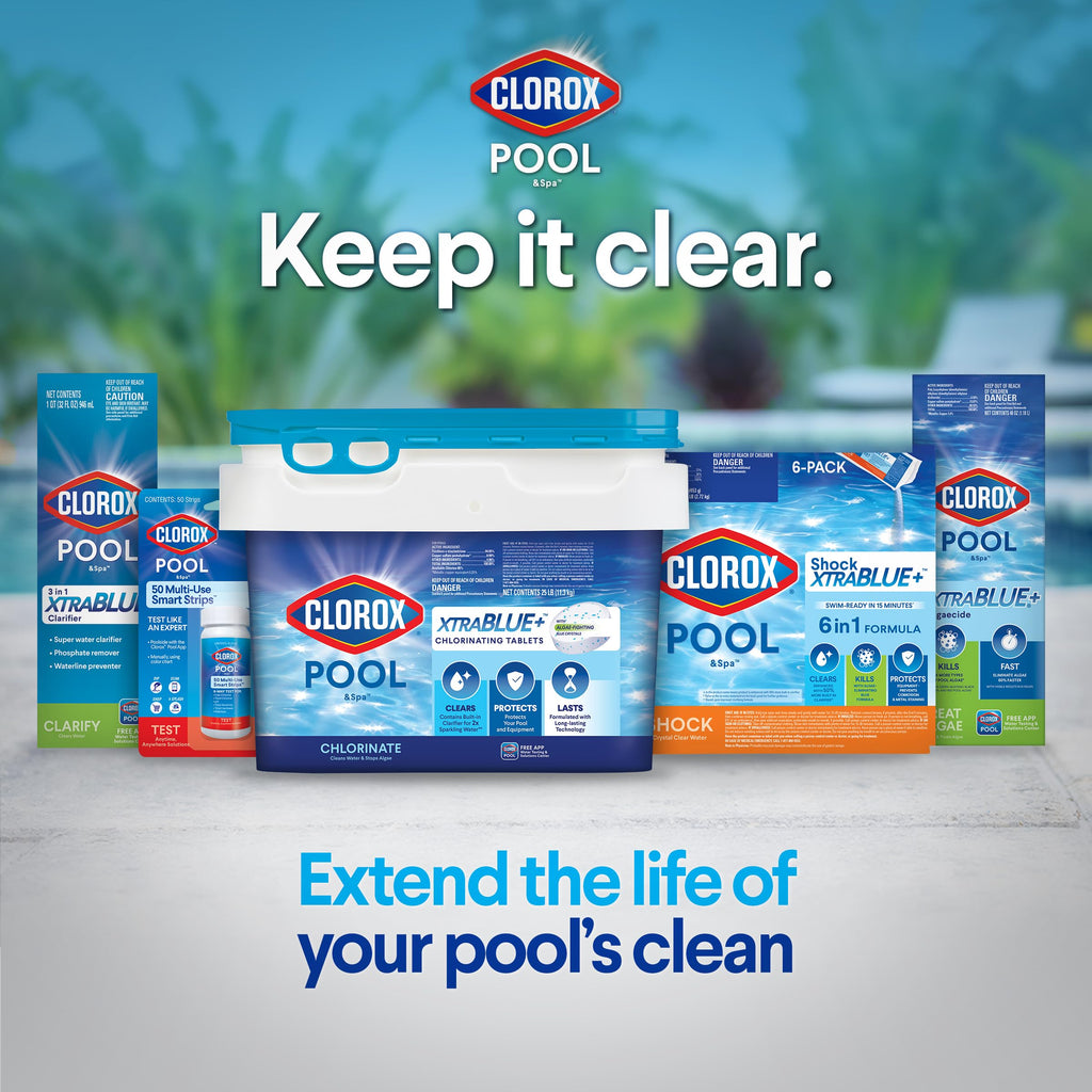 Clorox® Pool&Spa™ Shock XTRABLUE® Plus, Kills Bacteria & Algae in Swimming Pools, Swim-Ready in 15 Minutes, (12-Pack), Granular