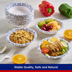 JOLLY CHEF 156 Count Paper Bowls 12 oz Soak Proof, Heavy Duty Printed Disposable Small Bowls Bulk for Dinner or Lunch