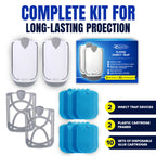 Zaperly 2 Fruit Fly Traps & 10 Adhesive Cartridges, Indoor Plug-in Bug Catcher, UV Light Fly Trap Captures Fruit Flies, Gnats, Houseflies, Moths, and Flying Insects for Kitchen, Bathroom, Plant Areas