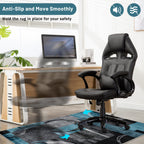 Office Chair Mat for Hardwood Floor&Tile Floor,36"X 48" Heavy Duty Desk Chair Mat for Hard Floors,Under Desk Rug for Rolling Computer Chair,Anti Slip,Low Pile Carpet Floor-Geo Blue Gray