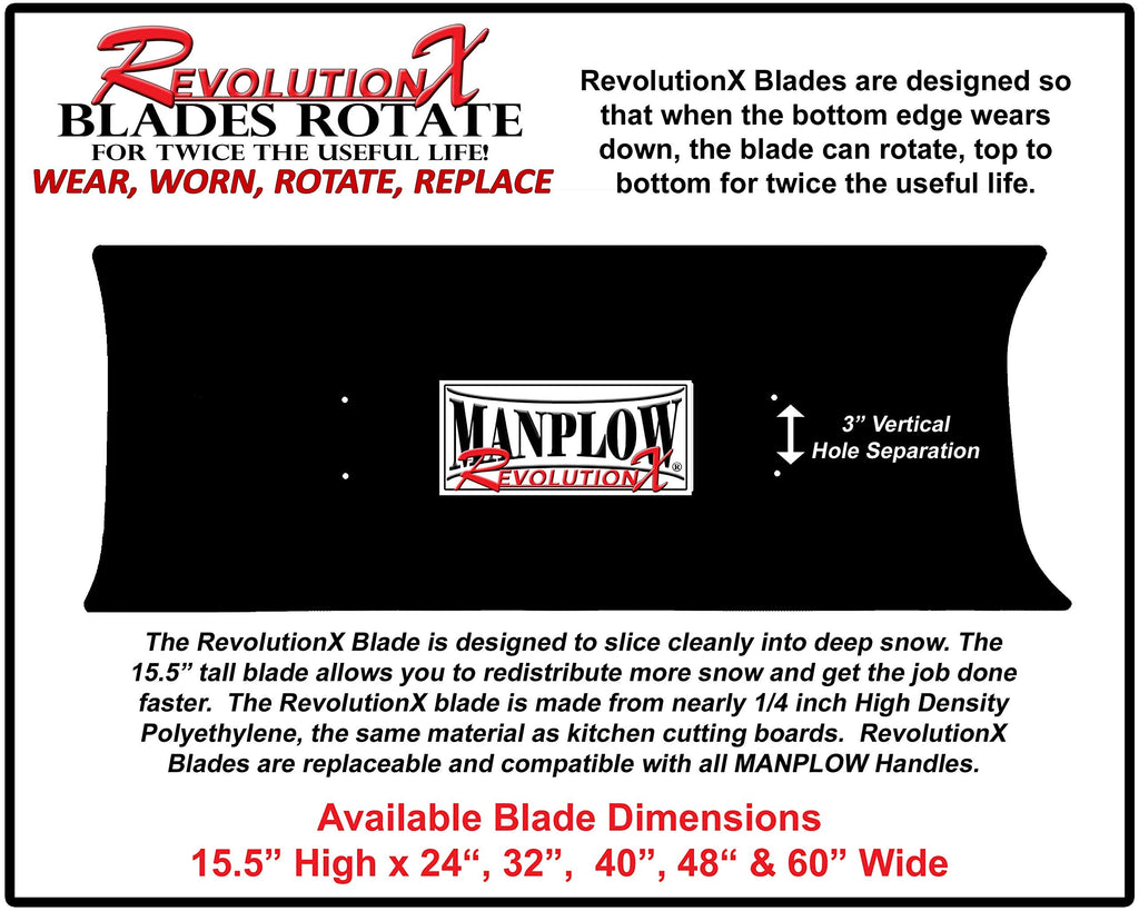 MANPLOW RevolutionX Snow Pusher with U Handle (32 Inch)