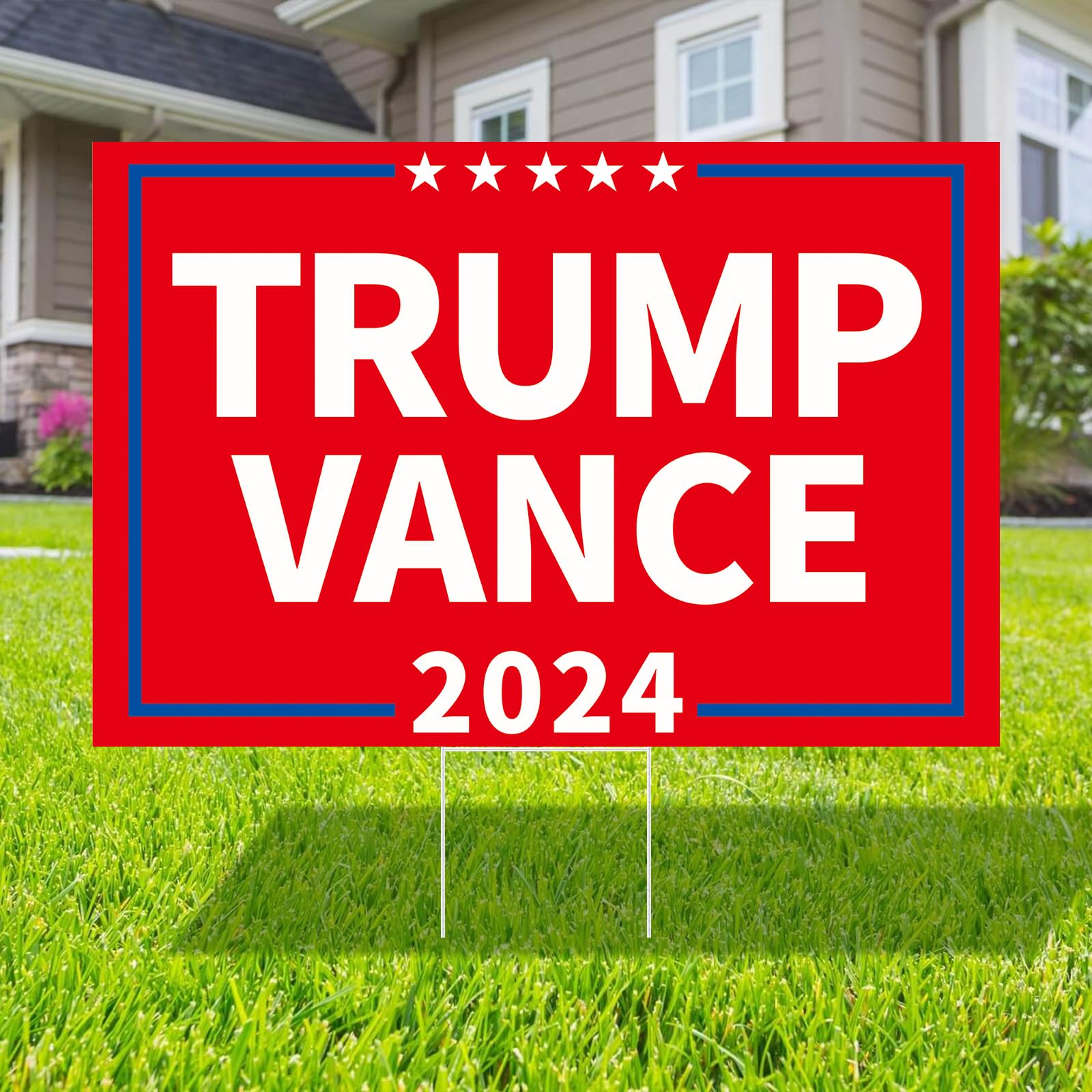Probsin Trump Vance 2024 Yard Sign Double Sided 16" x 24" President Trump Vice President Vance MAGA Signs Voted for Trump Vance Outdoor Decorations for Lawn, Garden, Window, Party Supplies (Red)
