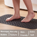 Yanzifly Bathtub Mat Non Slip Bath Mat for Tub Silicone Soft & Safe, Bath Tub Mat Non Slip Shower Mats, Suction Cups Bath Tub Anti Slip Matt for Kids Elderly Non Toxic, Machine Washable- Black