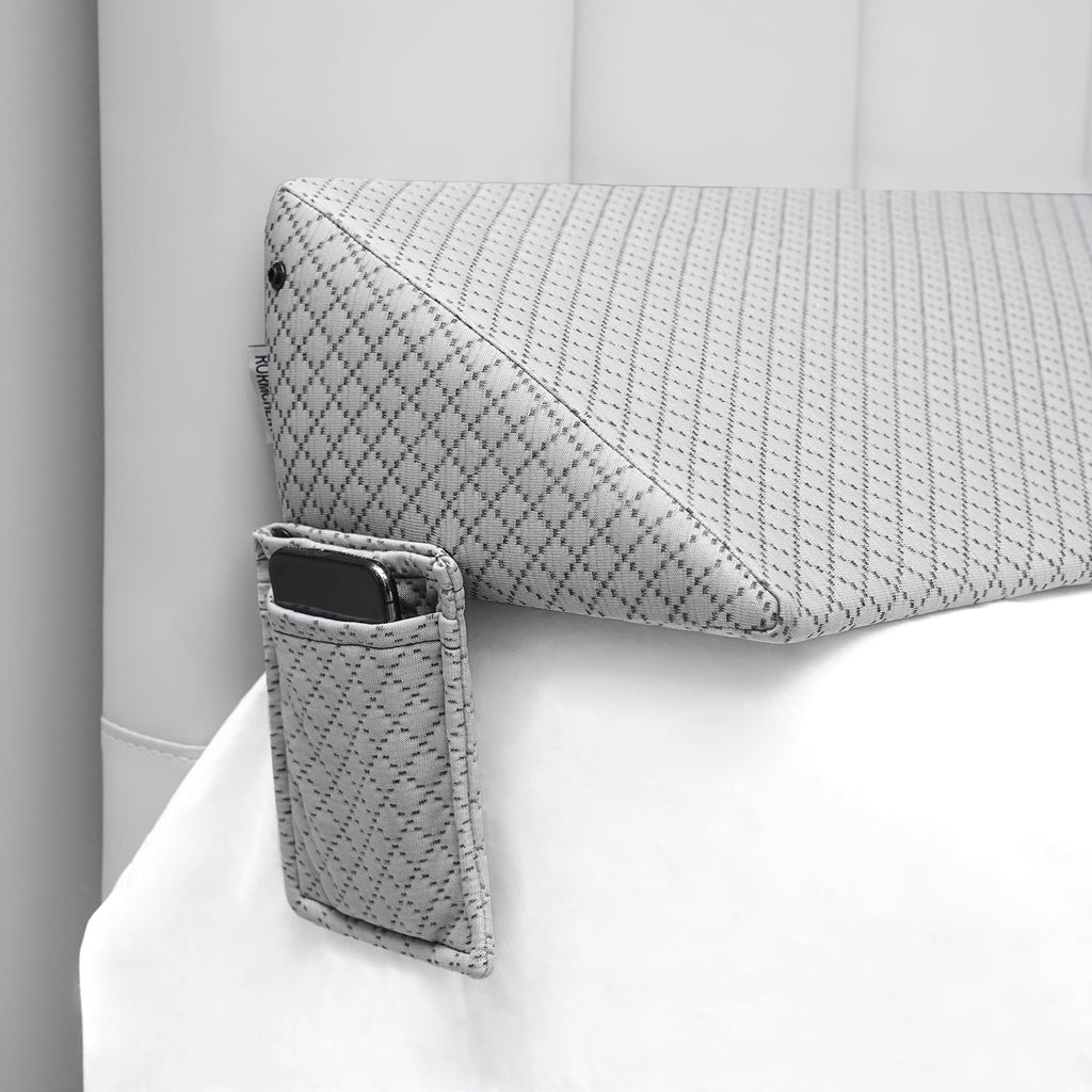 Rormcheny King Bed Wedge Pillow Headboard Gap,Wedge Pillow Headboard/Bed Gap Filler,Fill The Gap (0-8") (Gray, 76"x10"x6")