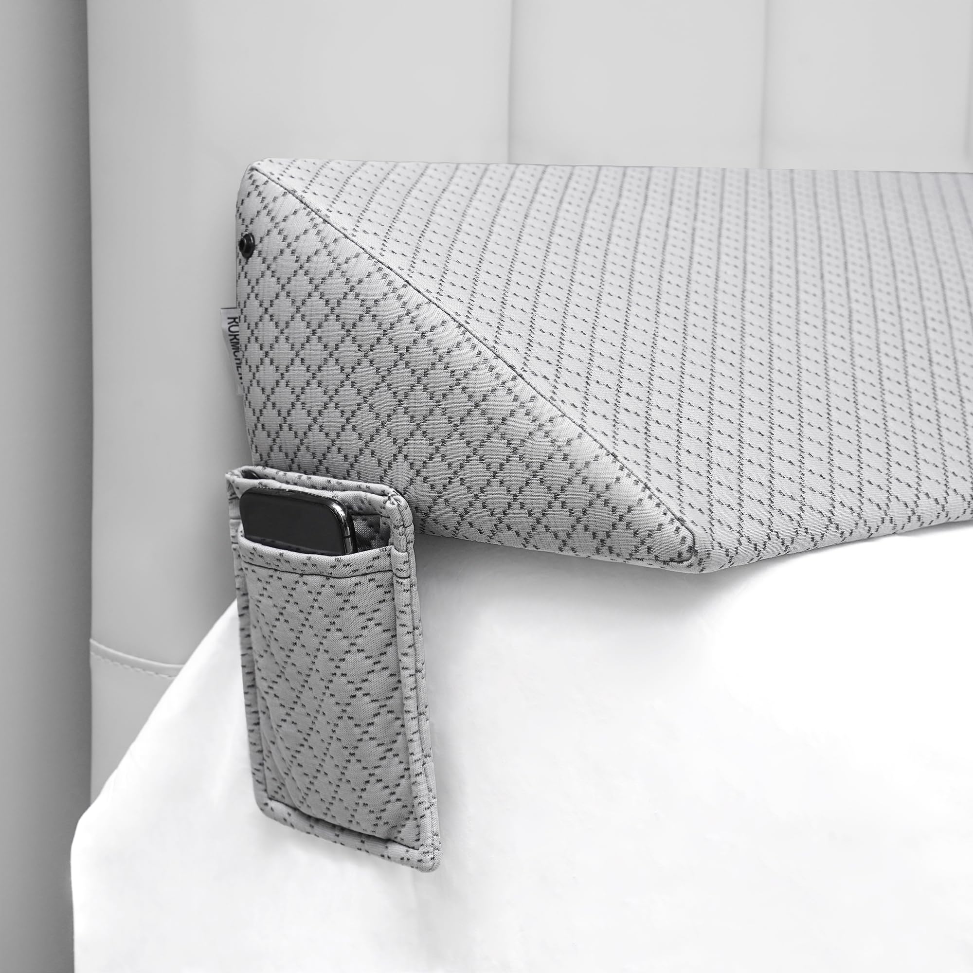 Rormcheny King Bed Wedge Pillow Headboard Gap,Wedge Pillow Headboard/Bed Gap Filler,Fill The Gap (0-8") (Gray, 76"x10"x6")