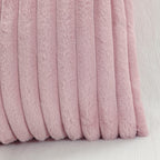 Pallene Faux Fur Plush Throw Pillow Covers 18x18 Set of 2 - Soft Fluffy Striped Christmas Decorative Pillow Covers for Sofa, Couch, Living Room - Blush Pink