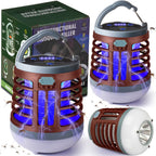 2 Pack 3 in 1 Bug Zapper USB Rechargeable Mosquito Killer Portable Waterproof Mosquito Repellent Outdoor Indoor LED Lantern Bug Zapper Camp Light SOS Emergency Light for Home, Backyard, Patio (Red)