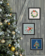 Christmas Embroidery Kit for Adult Beginners, 3 Sets Embroidery Stitch Practice kit Include Embroidery Cloth Hoops Threads for Craft Lover Hand Stitch (Santa Claus & Tree & Wreath)