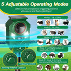 Peepst Solar-Powered Ultrasonic Animal Repellent with Motion Sensor, Perfect for Outdoor Yards, Deer Repellent Device with LED Flashing Lights, Effective to Repel Deer, Coyotes, Raccoons, and Cats