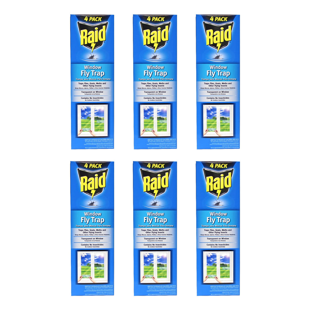 Raid Window Fly Trap, 4 Count (Pack of 6)