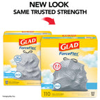 Glad Tall Kitchen Drawstring Trash Bags - Odorshield 13 Gallon White Trash Bag, Febreze Fresh Clean, 110 Count