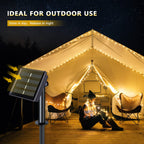 JMEXSUSS 2 Pack Warm White Solar String Lights, Total 66FT 200 LED Solar Christmas Lights Outdoor, Waterproof 8 Modes Copper Wire Solar Fairy Lights for Outside Patio Tree Yard Garden Decorations