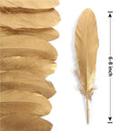 THARAHT 120pcs Gold Goose Feathers Natural Bulk 6-8 inch 15-20cm for Crafts DIY Cosplay Wedding Party Halloween Decoration Goose Nagoire Feathers