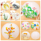 LIHAO 20pcs White Paper Lanterns Chinese Hanging Paper Lanterns Mix Size Decorative Party Lanterns for Wedding Birthday Halloween Party DIY, 4 Size