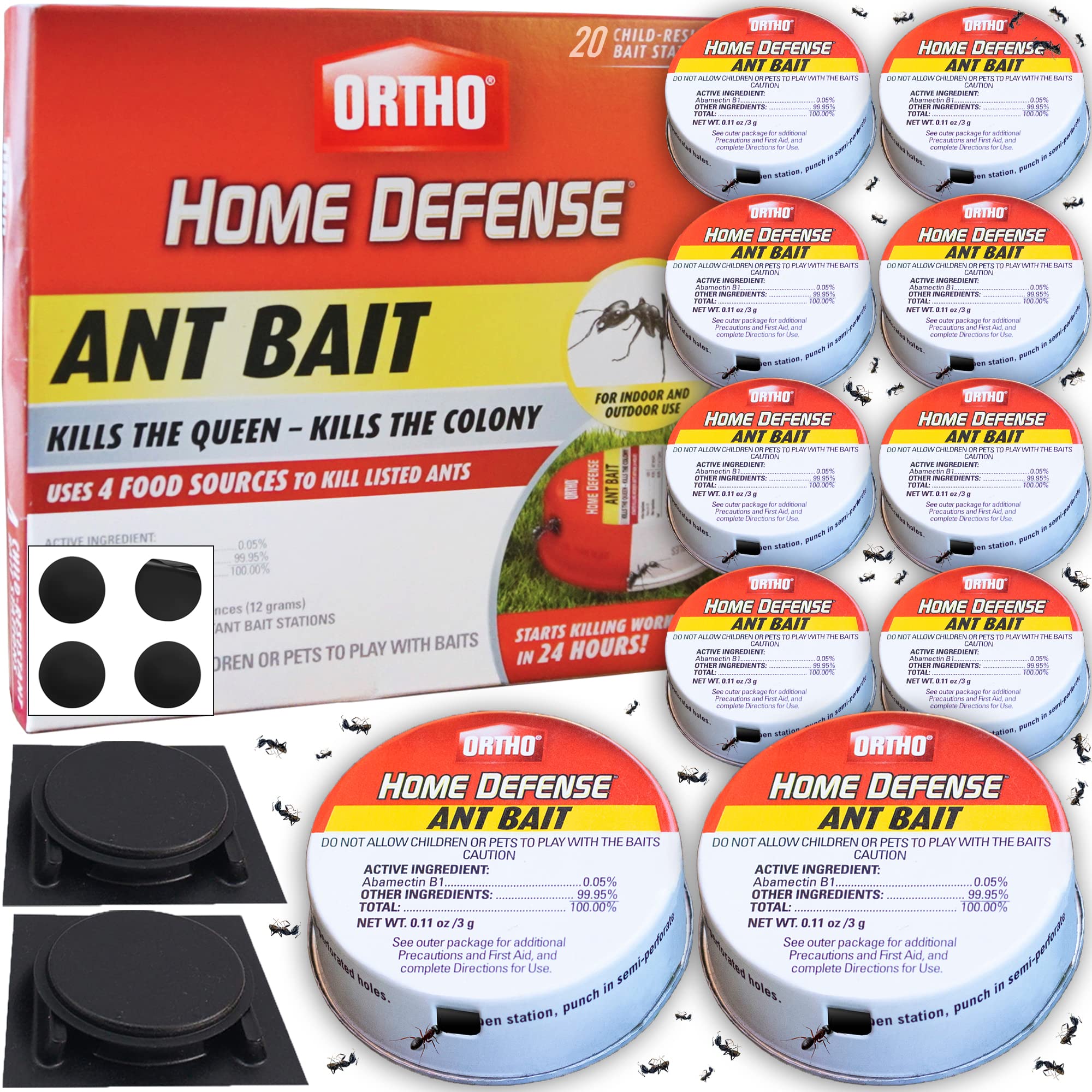 Ant Killer by Ortho Home Defense 20Pk|Metal Ant Traps Indoor & Ant Killer Outdoor | Ant Killer Indoor Safe for Pets and Kids |Effective Ant Trap & Ant Bait Indoor Ant Killer | Ants Killer for House