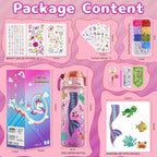 BOOH Decorate Your Own Water Bottle Kits for Girls Age 4-12, Fun Arts and Crafts for Girls Age 4-12, Friendship Bracelet Kit & Mermaid Tail Toys for Ages 6-12, Birthday Gifts Christmas School