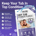 Bio Ouster Power Purge Hot Tub Jet Cleaner w/Towel - Hot Tub Cleaner for Jets, Tubes, Plumbing - for Standard & Inflatable Spas - Removes Gunk Buildup for Crystal Clear Water - Made in USA (4-Pack)