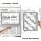 [2 Pack] 5X Magnifying Glass for Reading Large Page Viewing Area Magnifiers Lightweight Handheld Magnifier for Reading Seniors and Low Vision Person Silver