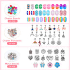 ELLENER Kids Bracelet Making Kit for Girls, Gifts for Girls Ages 3 4 5 6 7 8 9 10 11 12 Year Old,Girl Gifts Ideas,Girl Toys, 68 Pcs Crafts for Girls 8-12
