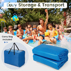 Goplus Pool Cover, 16 x 32 FT Solar Blanket 12 Mil with Carrying Bag for In-Ground and Above-Ground Swimming Pools, Rectangle Hot Tub SPA Thermal Blanket, Blue Bubble