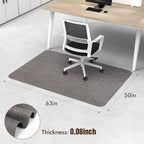 Blvornl Office Chair Mat for Hardwood Floor, 50"x 63" Desk Chair Mat for Hard Wood, Large Anti-Slip Hard Floor Protector Rolling Chair Mat, PVC Mat Desk Rug for Office Home, Dark Grey