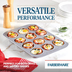 Farberware 12-c. Nonstick Nonstick Bakeware Muffin Pan, Gray